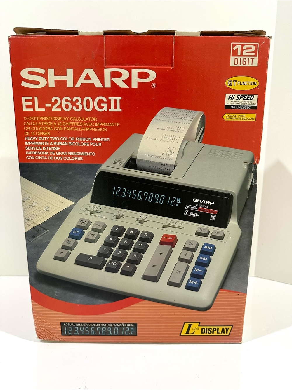 New Vtg Sharp EL-2192GII Printing 12 Digit Calculator (Open Box ) Still In Plast